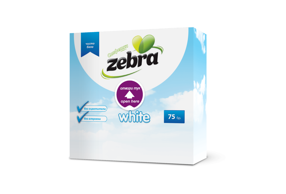 ZEBRA WHITE САЛФЕТКИ 75 бр.