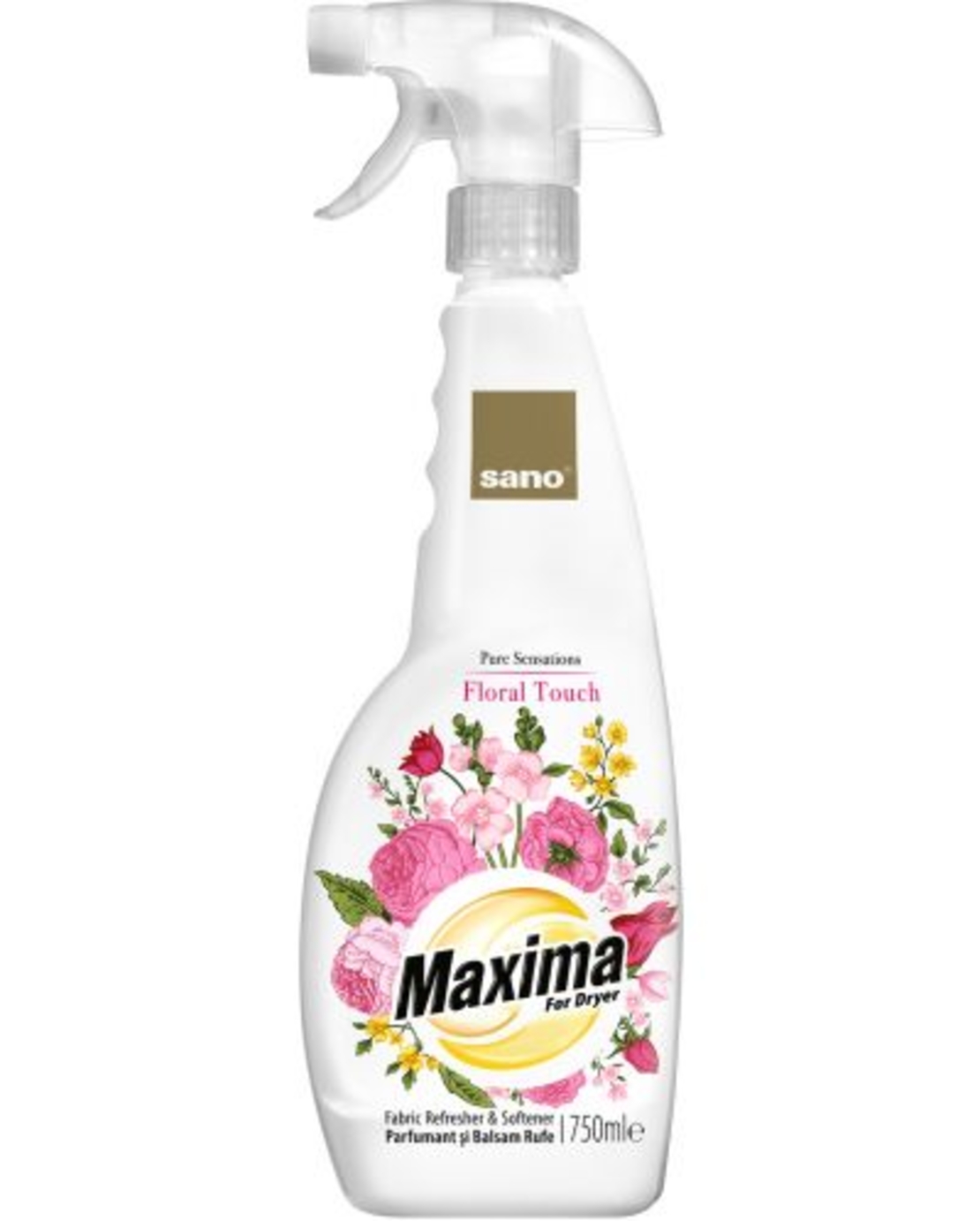 SANO MAXIMA FLORAL TOUCH ОМЕКОТИТЕЛ-СПРЕЙ ЗА СУШИЛНЯ 750 мл.