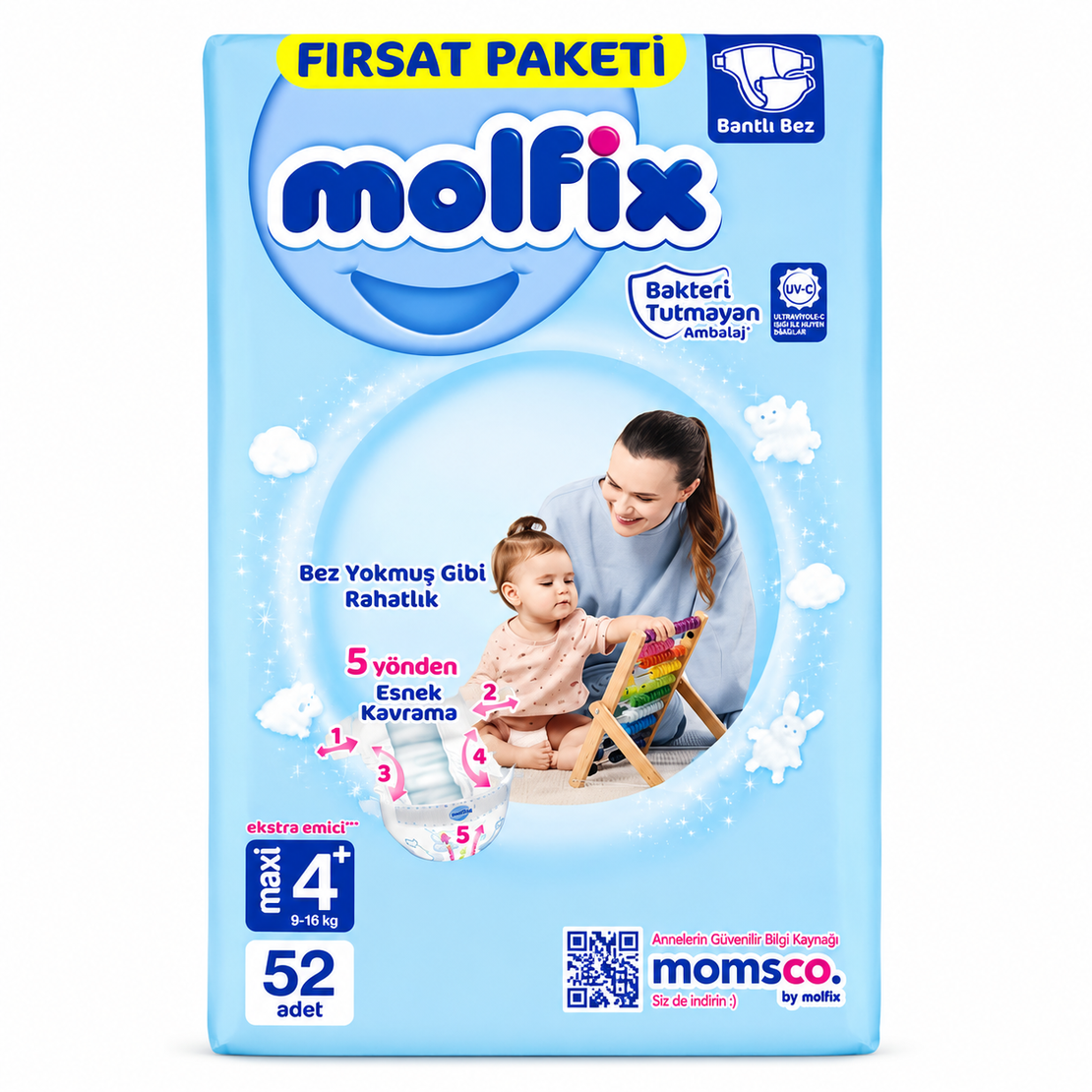 MOLFIX ПЕЛЕНИ ЗА ДЕЦА №4+ 9-16 кг. 52 бр. / опак.