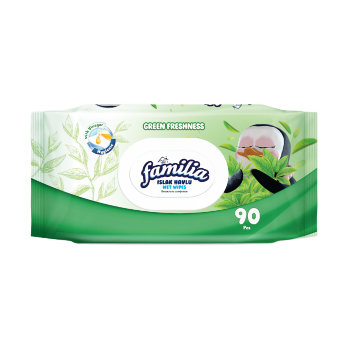 FAMILIA GREEN FRESHNESS МОКРИ КЪРПИ С КАПАК 90 бр.