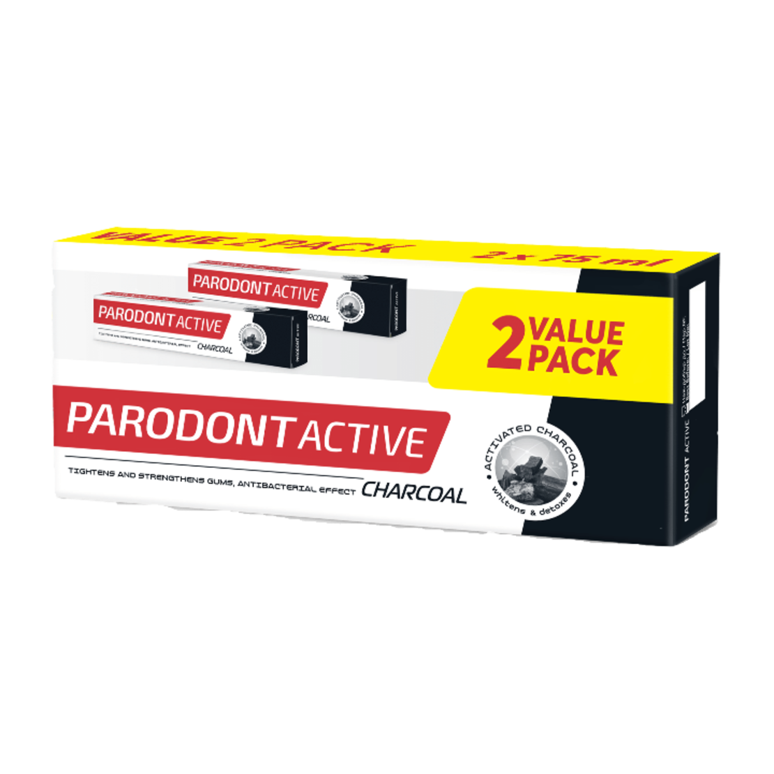 ASTERA PARODONT ACTIVE CHARCOAL ПАСТА ЗА ЗЪБИ 2 X 75 мл.