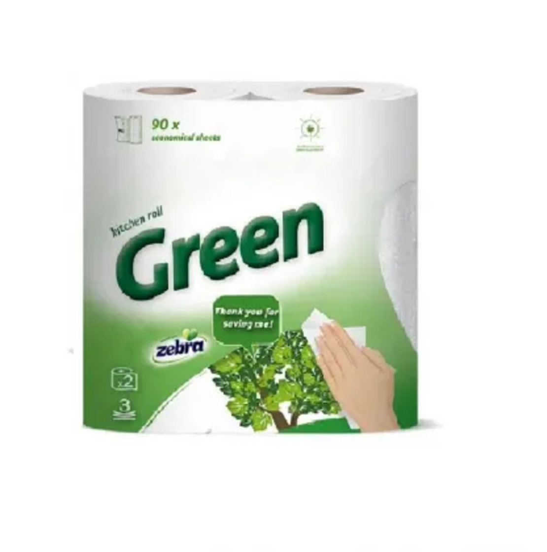 ZEBRA GREEN КУХНЕНСКА ХАРТИЯ 3 плaста 2 бр./опак.