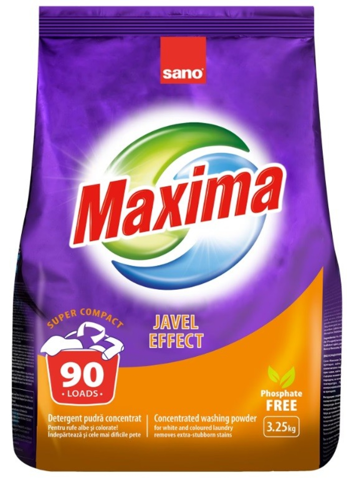SANO MAXIMA JAVEL EFFECT ПРАХ ЗА ПРАНЕ 3.25 кг.