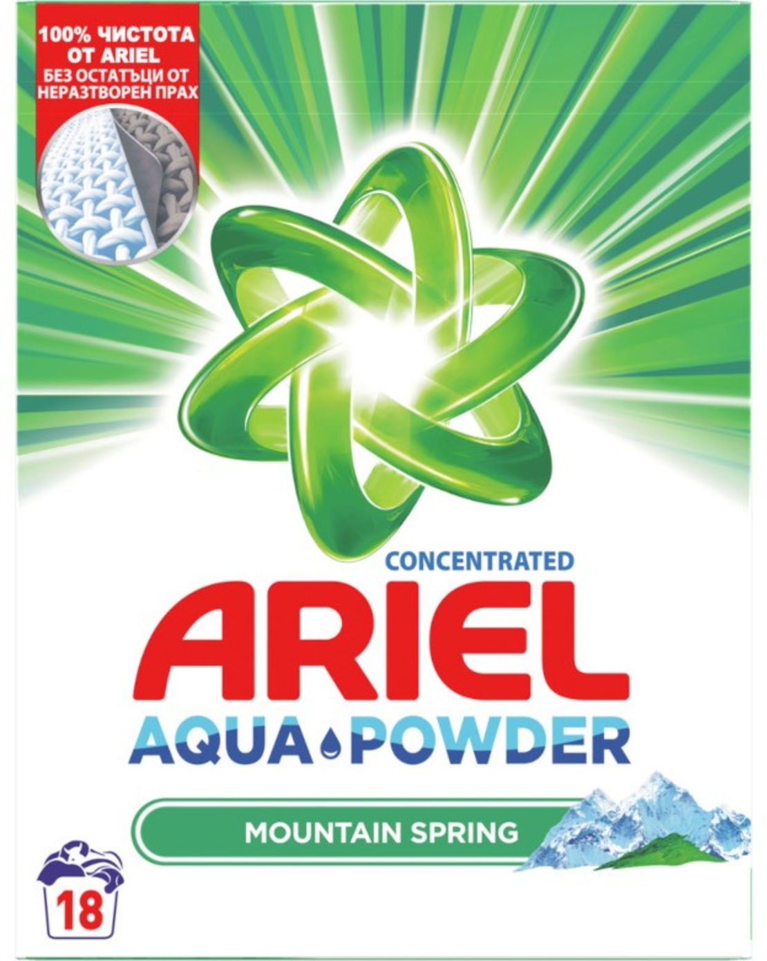 ARIEL AQUA POWDER MOUNTAIN SPRING ПРАХ ЗА ПРАНЕ 1.170 кг.