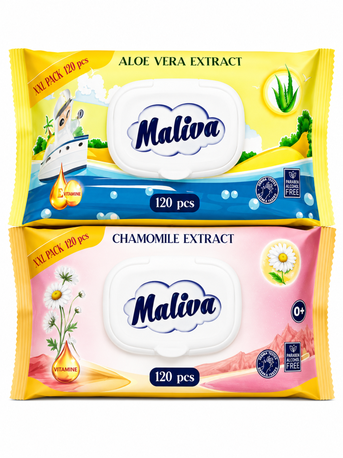 MALIVA МОКРИ КЪРПИ 120 бр. / опак.