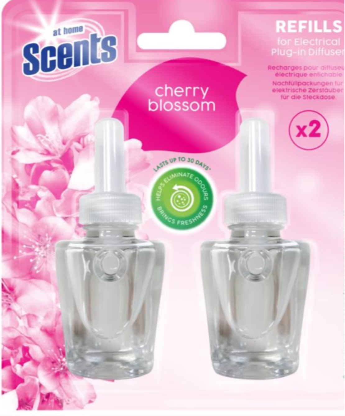 AT HOME SCENTS CHERRY BLOSSOM ПЪЛНИТЕЛ ЗА ЕЛ. АРОМАТИЗАТОР 2 бр.х 19 мл.