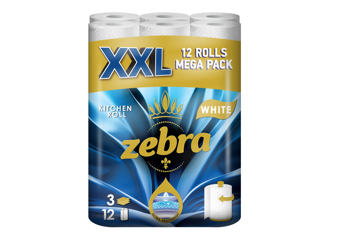 ZEBRA XXL КУХНЕНСКА ХАРТИЯ 3 пласта 12 бр./опак.