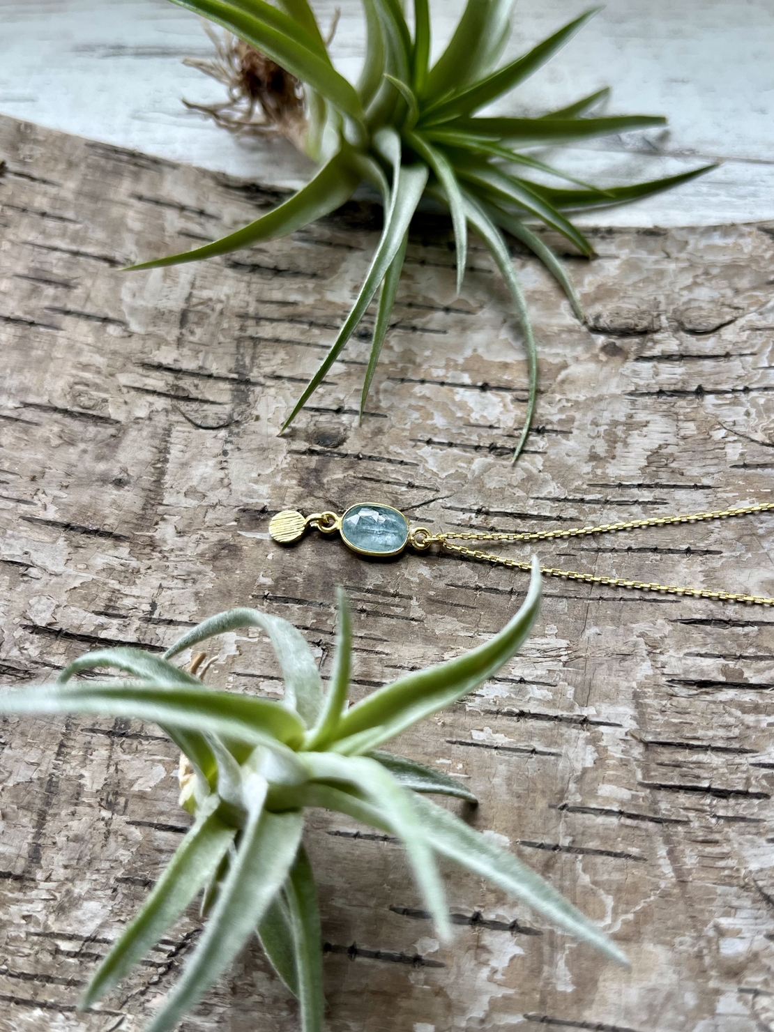 Aqua kynite necklace