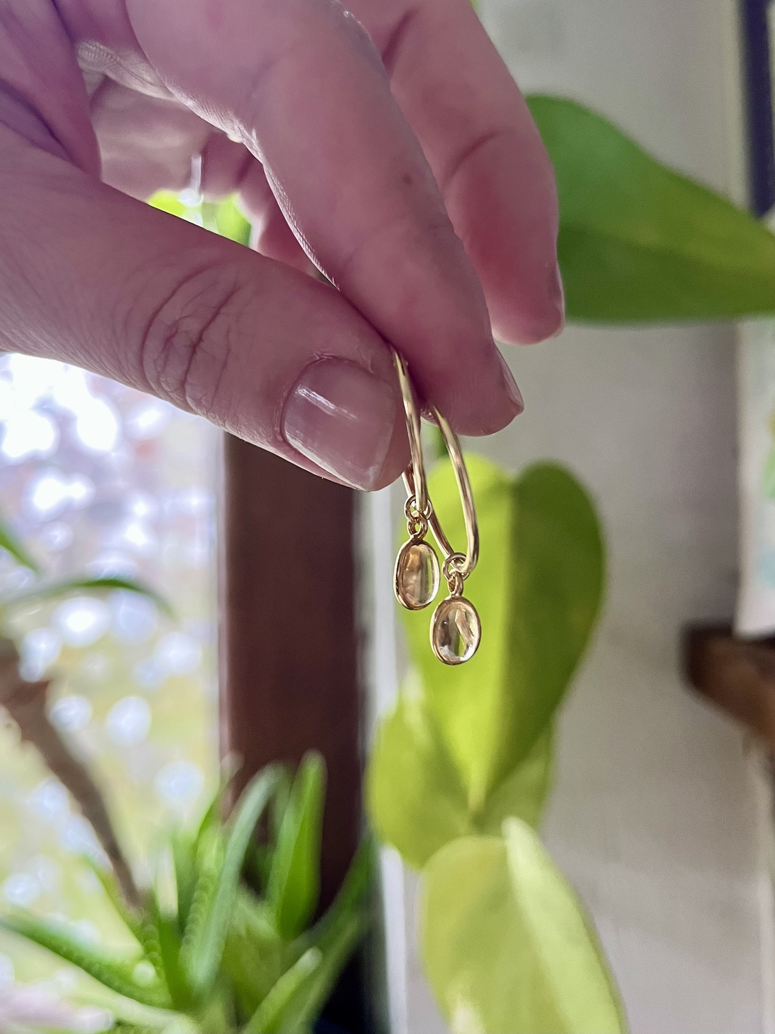 Gold plated citrine earrings