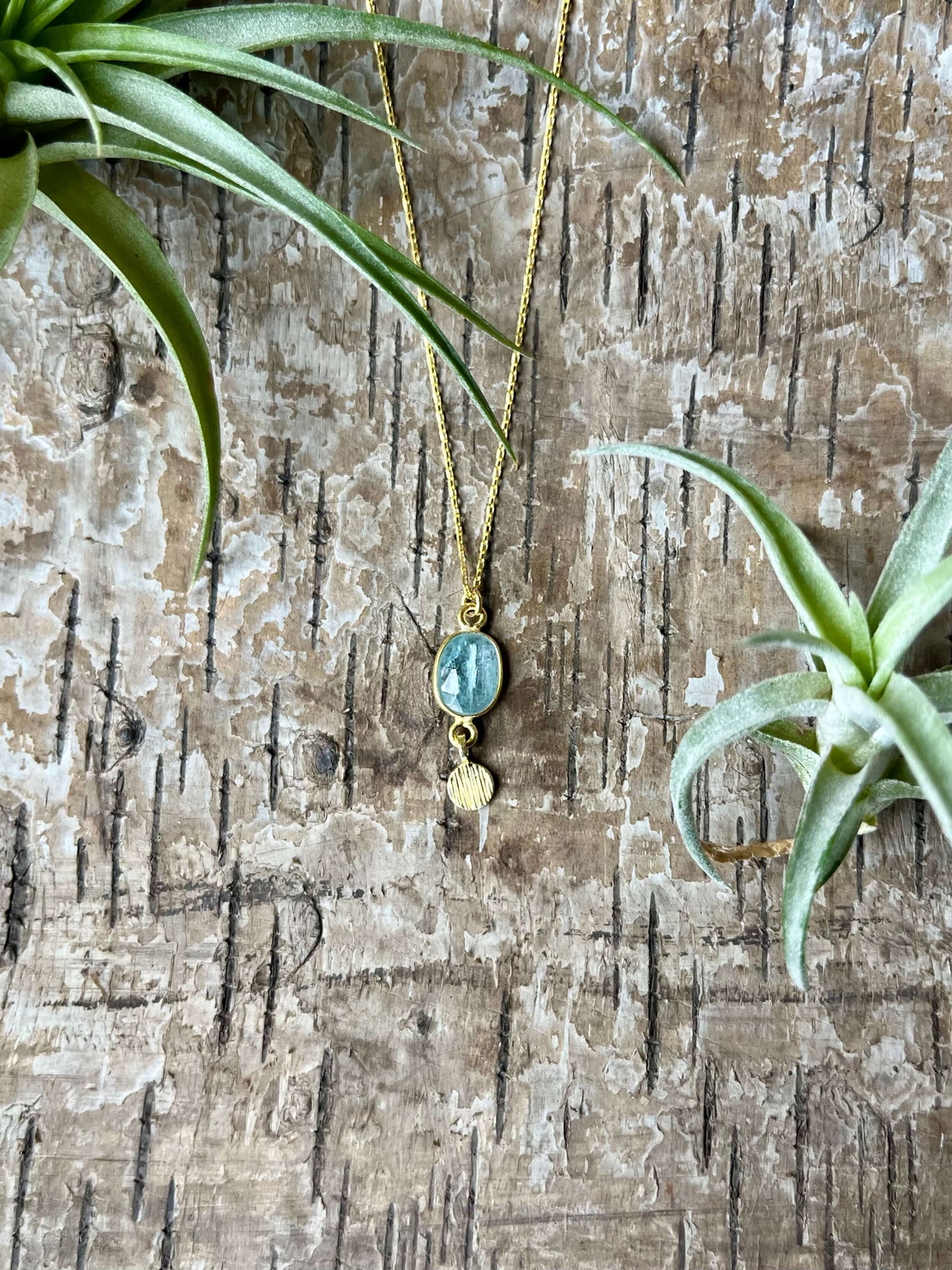 Aqua kynite necklace