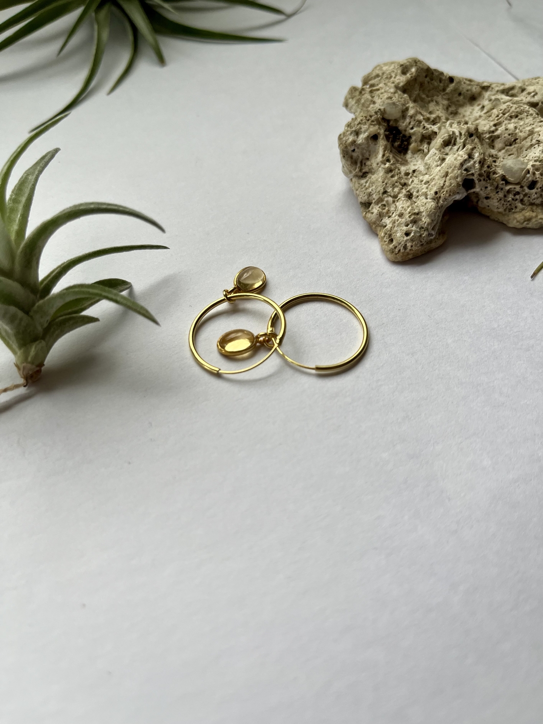 Gold plated citrine earrings