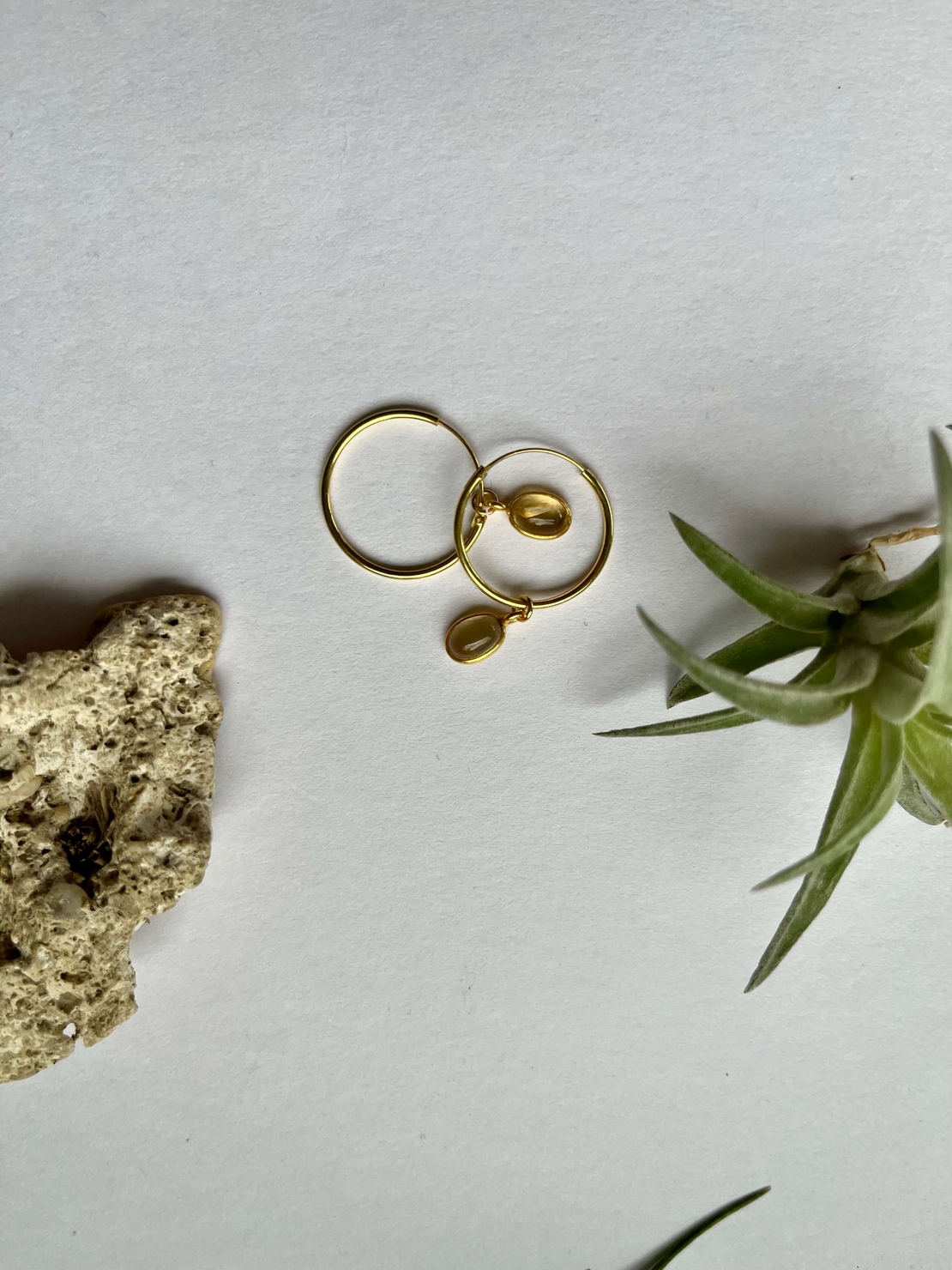 Gold plated citrine earrings