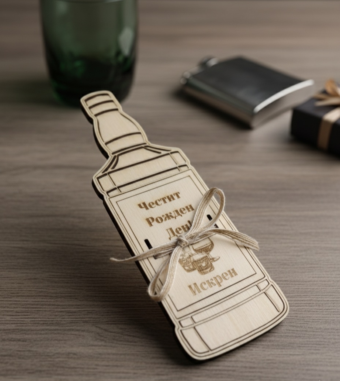 Картичка бутилка за парична сума