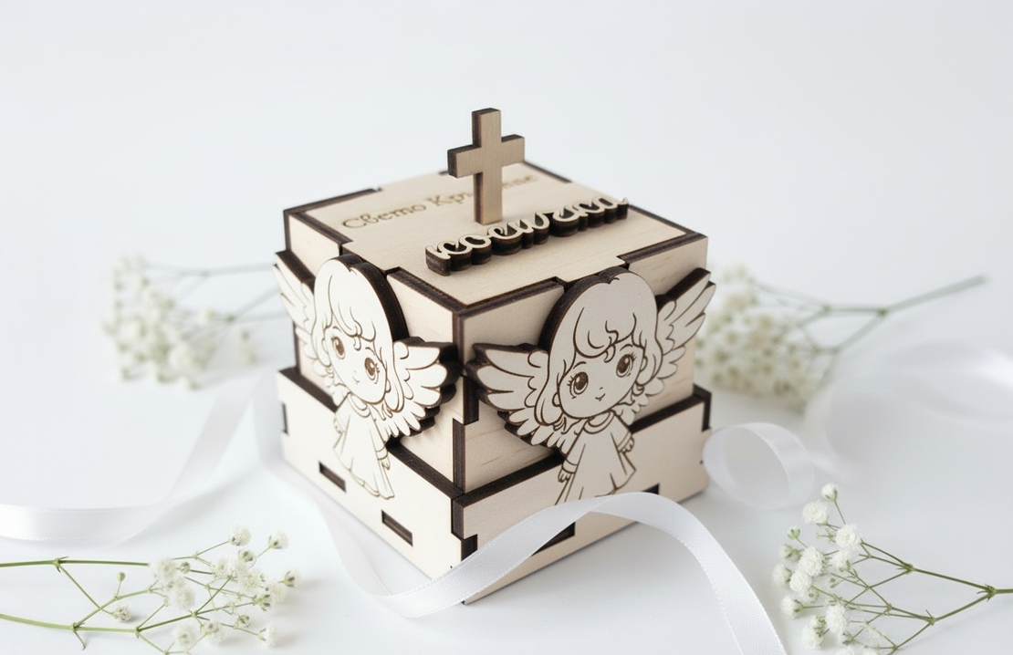 Кутийка за Свето кръщение,, ангелче момиче