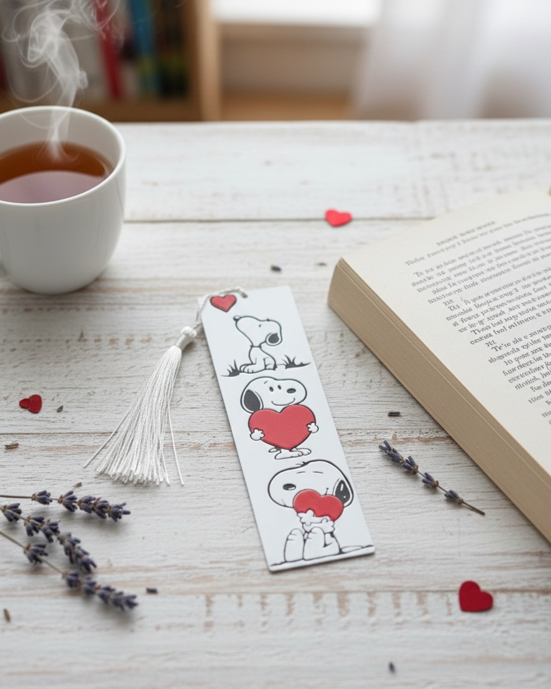 Книгоразделител,, Snoopy and love