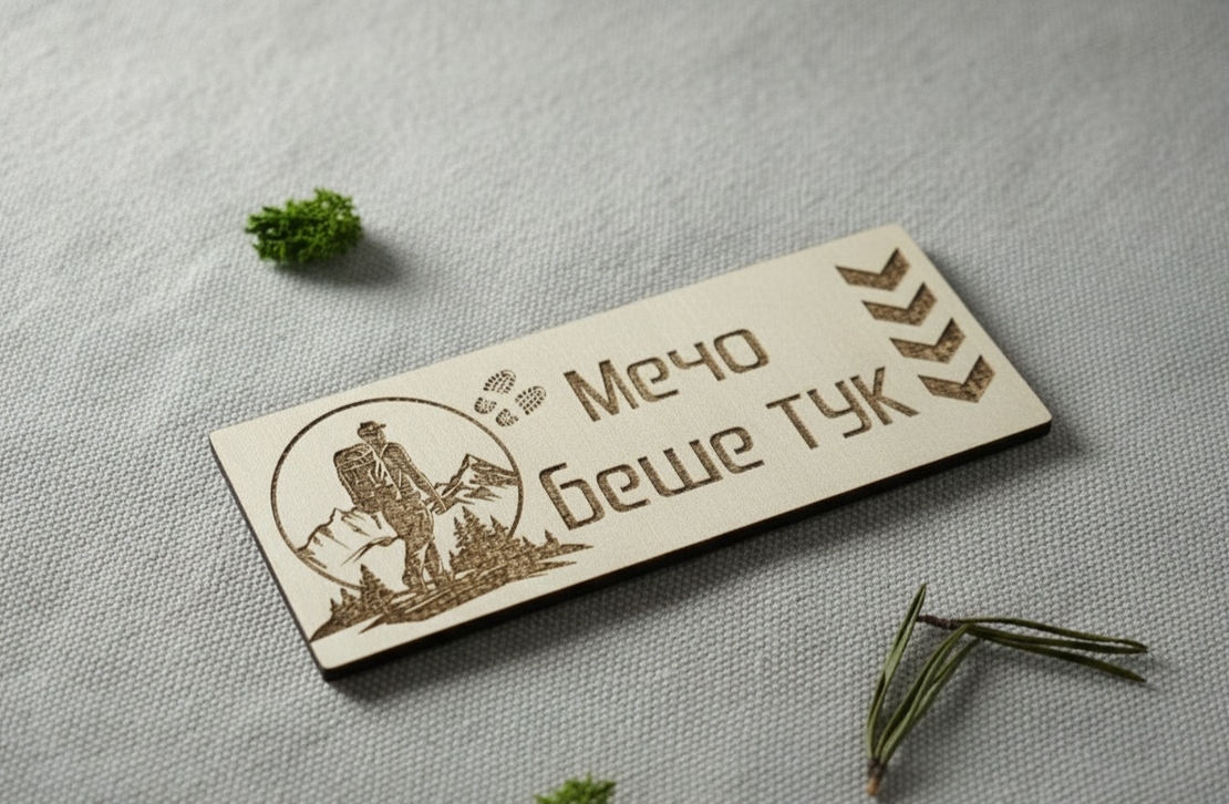 Дървена табела за планинари