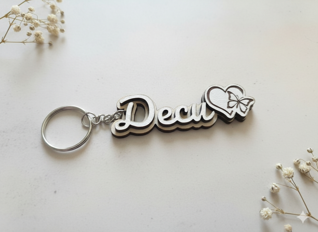 Ключодържател с име и сърце