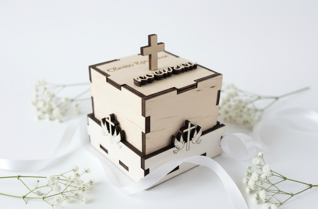 Дървена кутийка за Свето кръщение