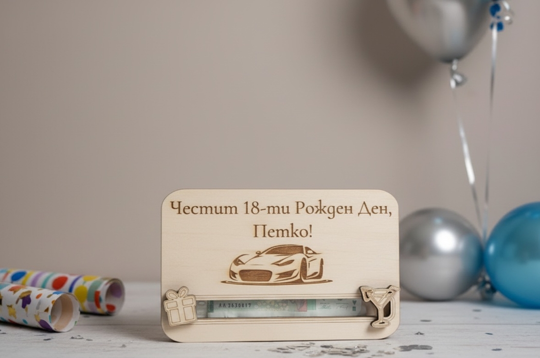 Картичка за пари с бутащ механизъм