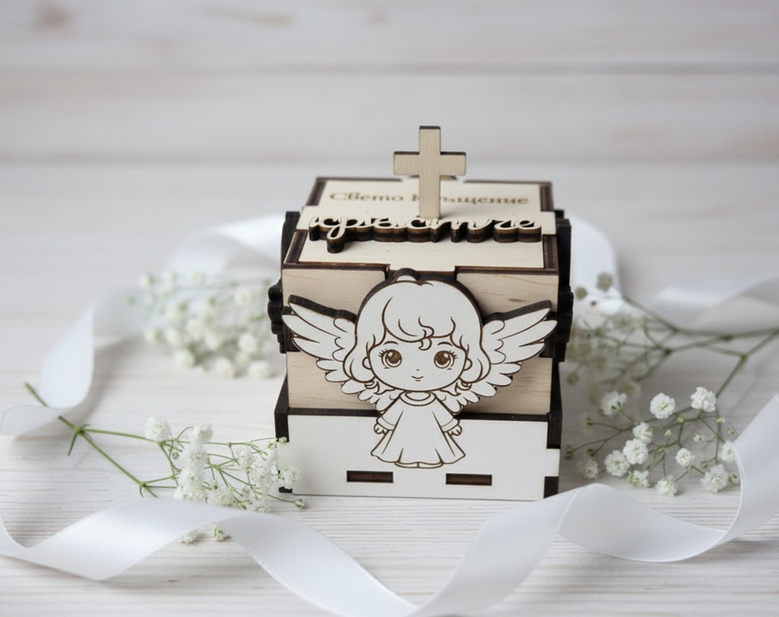 Кутийка за Свето кръщение,, ангелче момиче