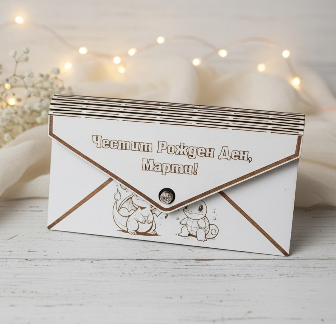 Дървена картичка,,Портмоне