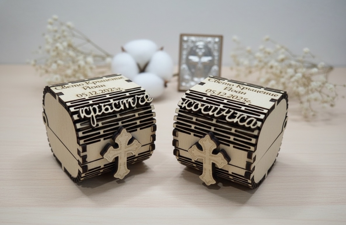 Кутийка за кръстче и косичка