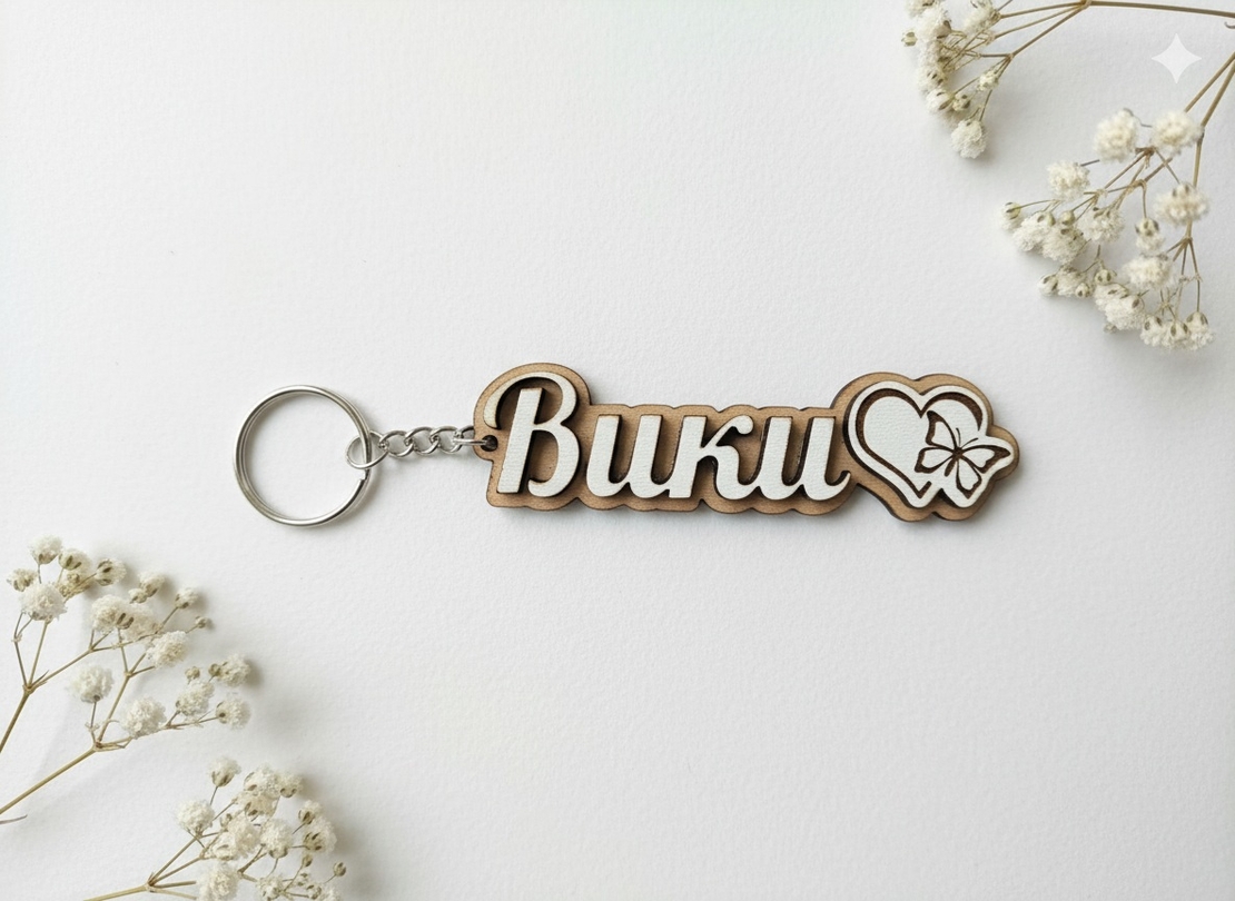 Ключодържател с име и сърце