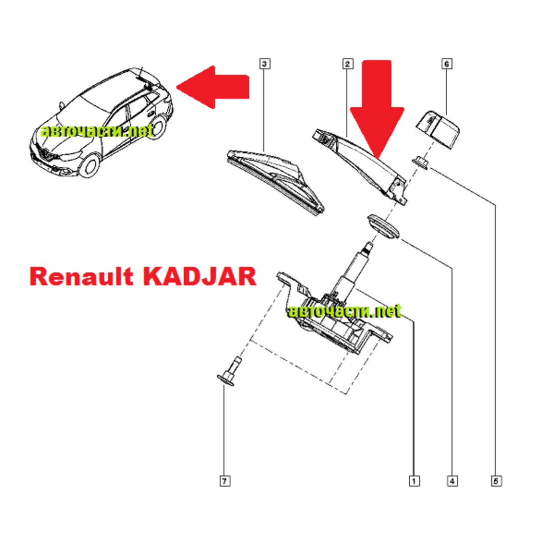 Рамо за задна чистачка на RENAULT и OPEL