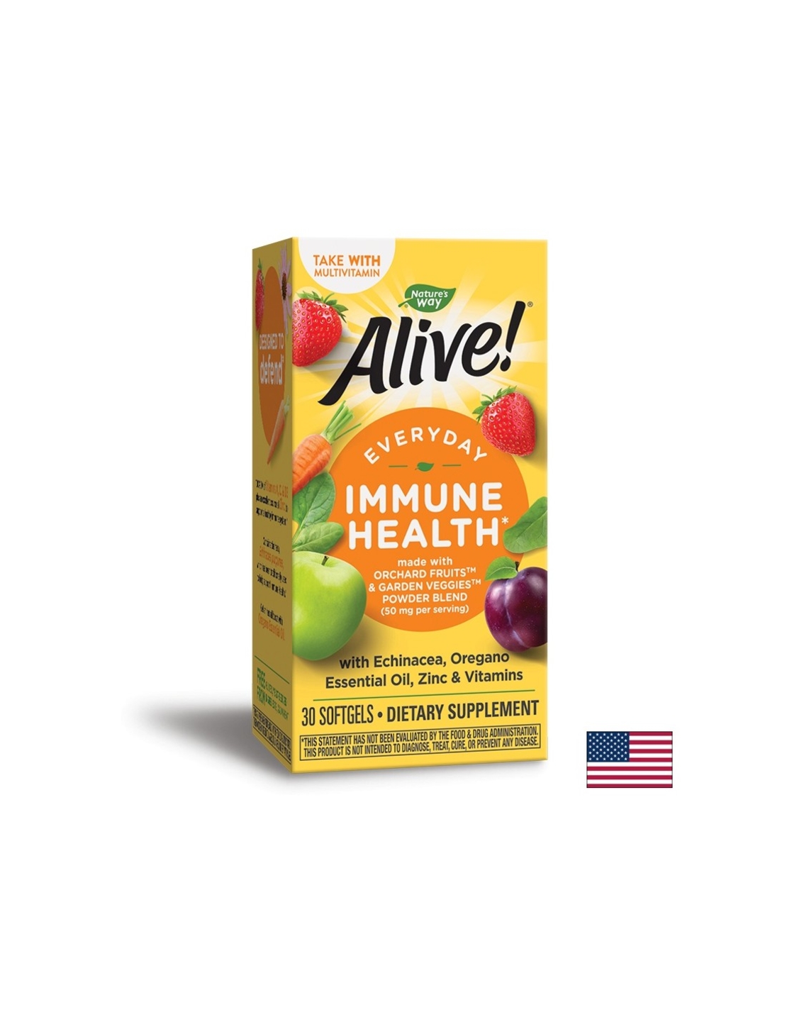 Алайв имунна формула с масло от риган, билки, витамини и цинк Alive! Immune Health 30 софтгел капсули
