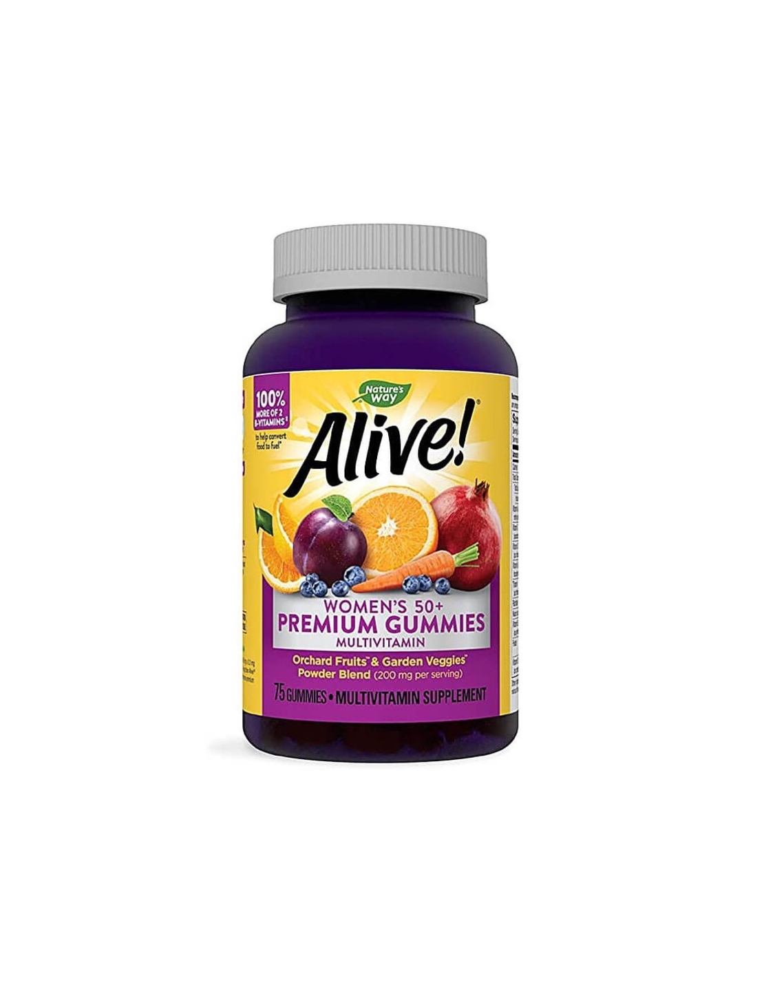 Премиум мултивитамини за жени 50+ Алайв - Alive! Women’s 50+ Premium Gummies Multivitamin, 75 желирани таблетки