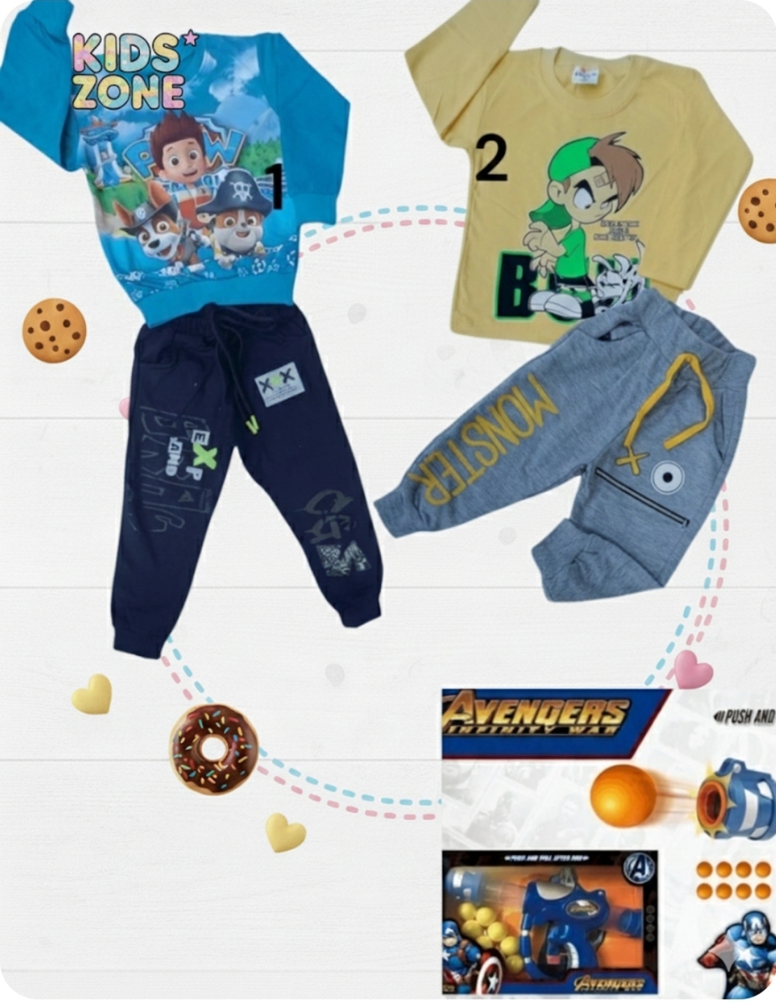 2бр Сет момче 4год + играчка помпа