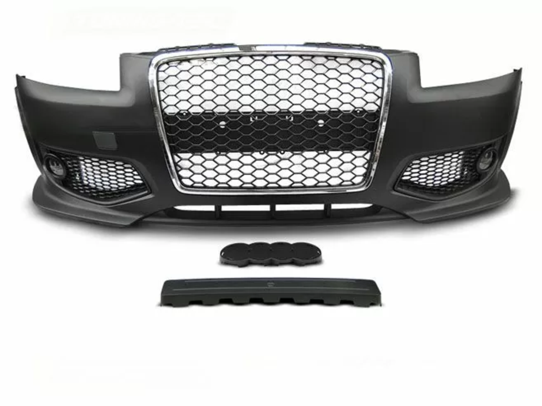 Предна броня за Audi A3 8P (2005-2008) - RS Дизайн с хром решетка