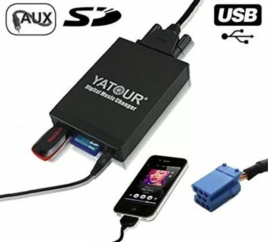 USB / MP3 audio inteface за VW GOLF 4, BORA, PASSAT, POLO, T5, SHARAN, BEETLE / AUDI A2, A3, A4, A6, A8, TT / SEAT Alhambra, Arosa, Cordoba, Ibiza, Leon, Toledo / Skoda Fabia, Octavia, Superb - с 8 пинов порт