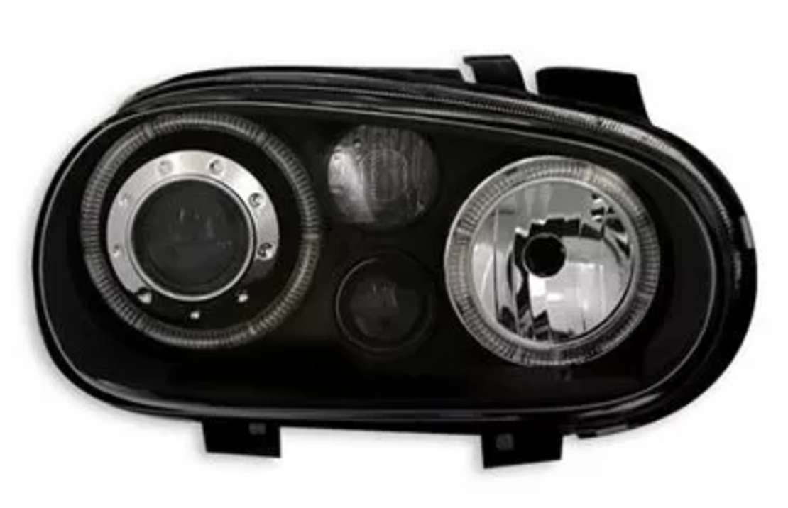Кристални фарове Angel Eyes GOLF 4 R32 - черни