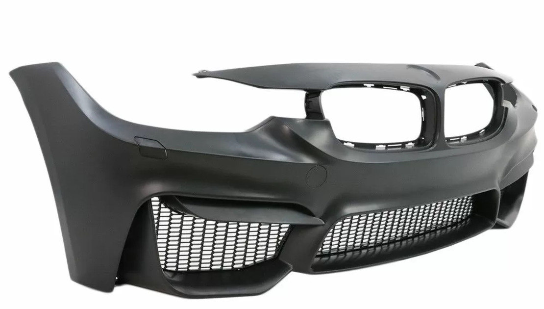 Предна М3 Броня за BMW F30 F31 + Лип Спойлер Без Отвори за халогени