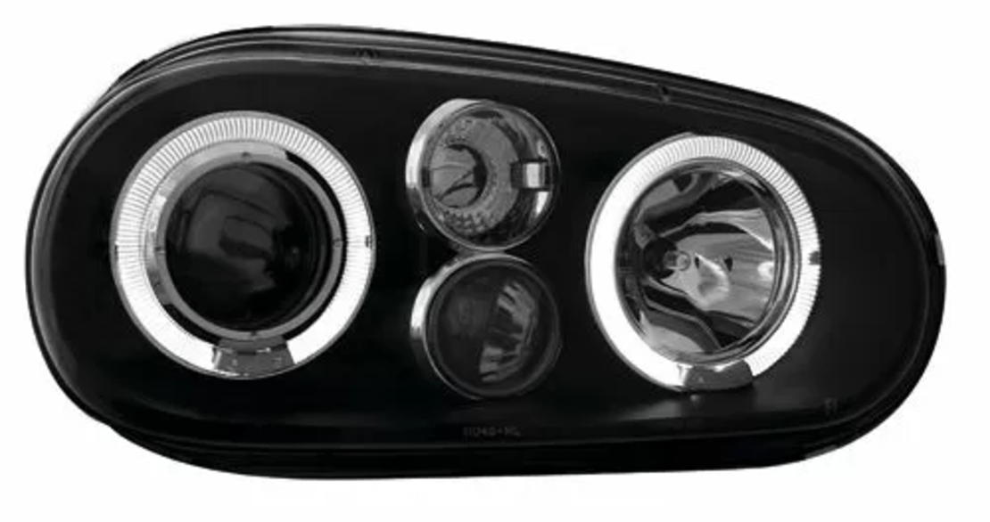 Кристални фарове Angel Eyes GOLF 4 R32 - черни