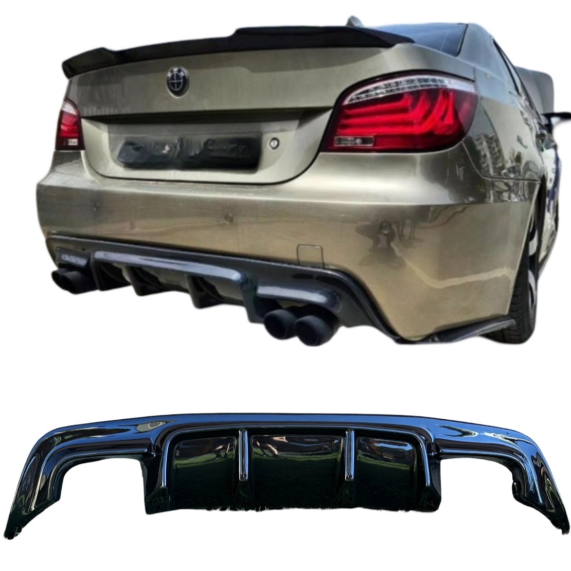 Двоен Оребрен Дифузьор за BMW E60 E61