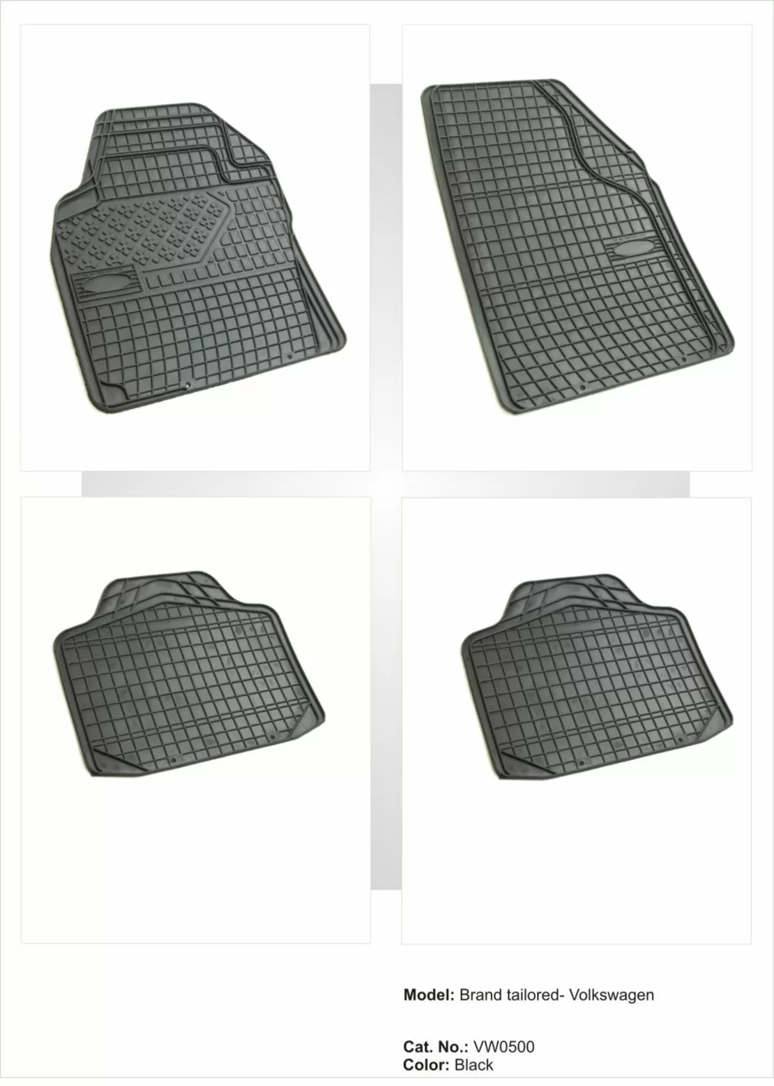 Гумени стелки универсални за VW Fox / Polo 5 / Golf 5 / Jetta (2007+) / Passat (2005-2014) / Touran, марка Frogum