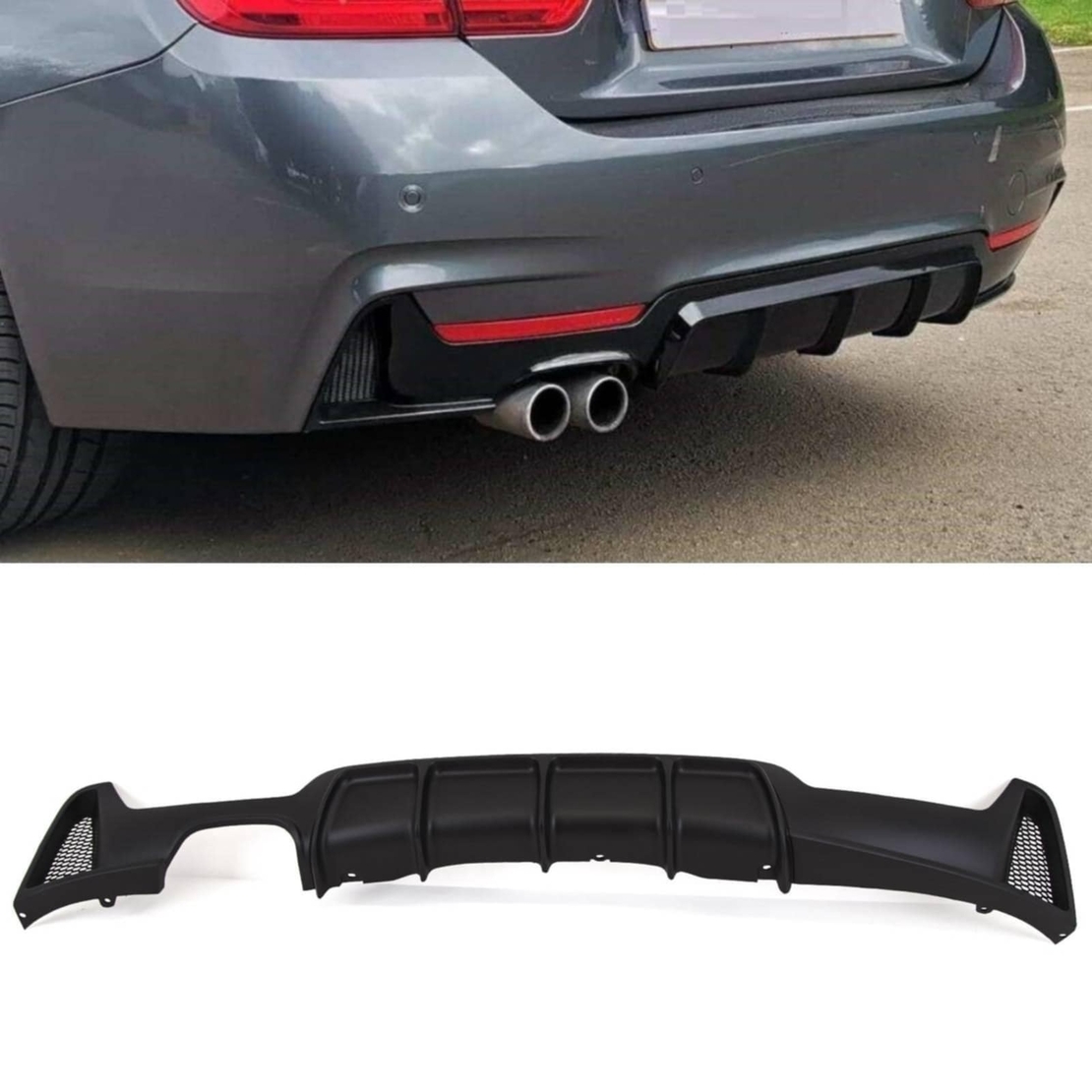 Единичен Оребрен дифузер за BMW F32