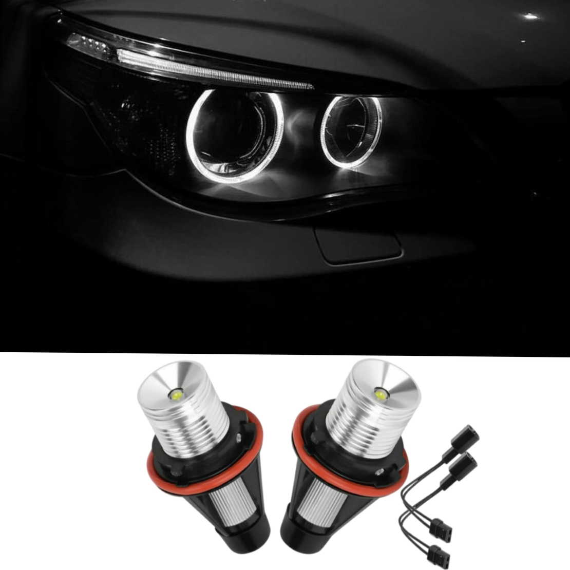 Бели крушки за ангелски очи за BMW E60 E61 E65 E53