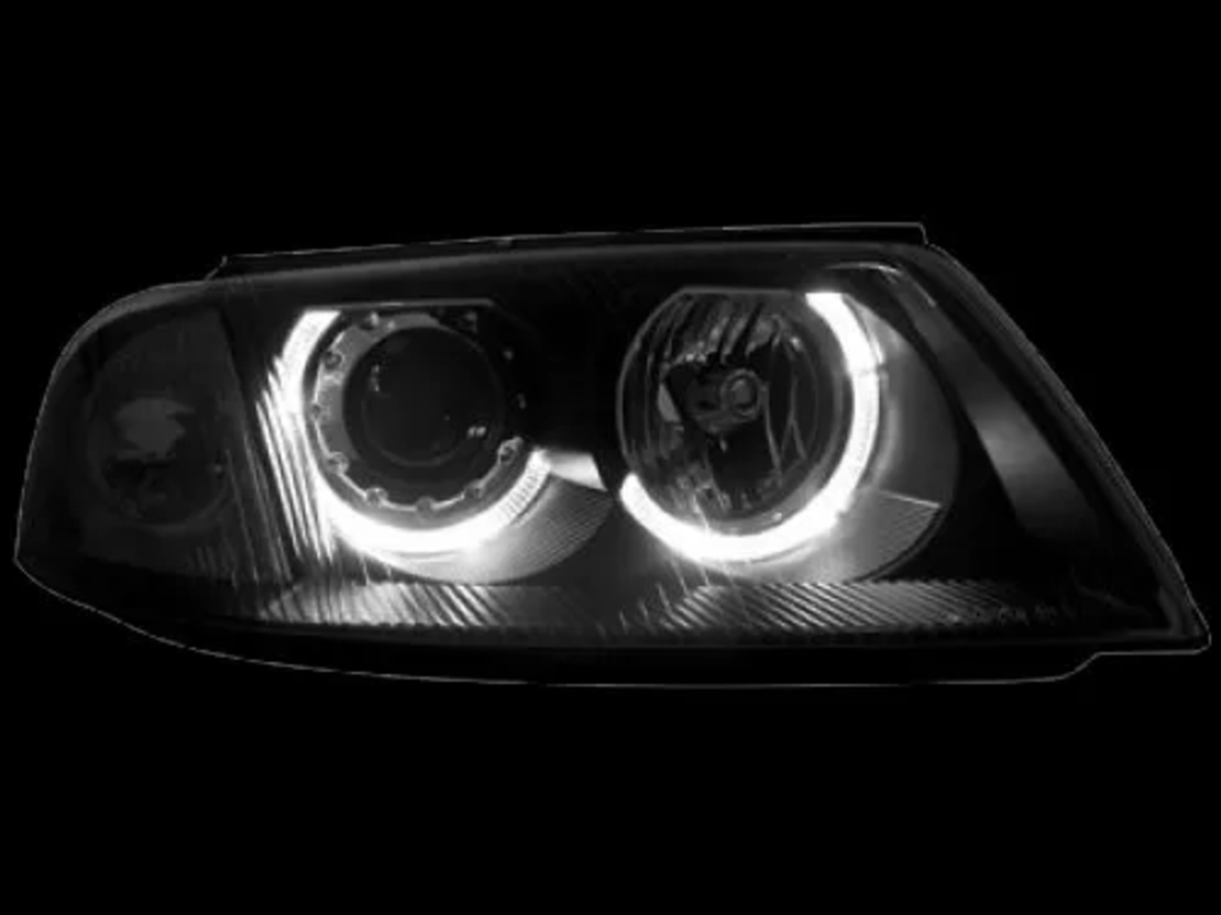 Кристални фарове Angel Eyes VW PASSAT B5.5 (01-05) - черни