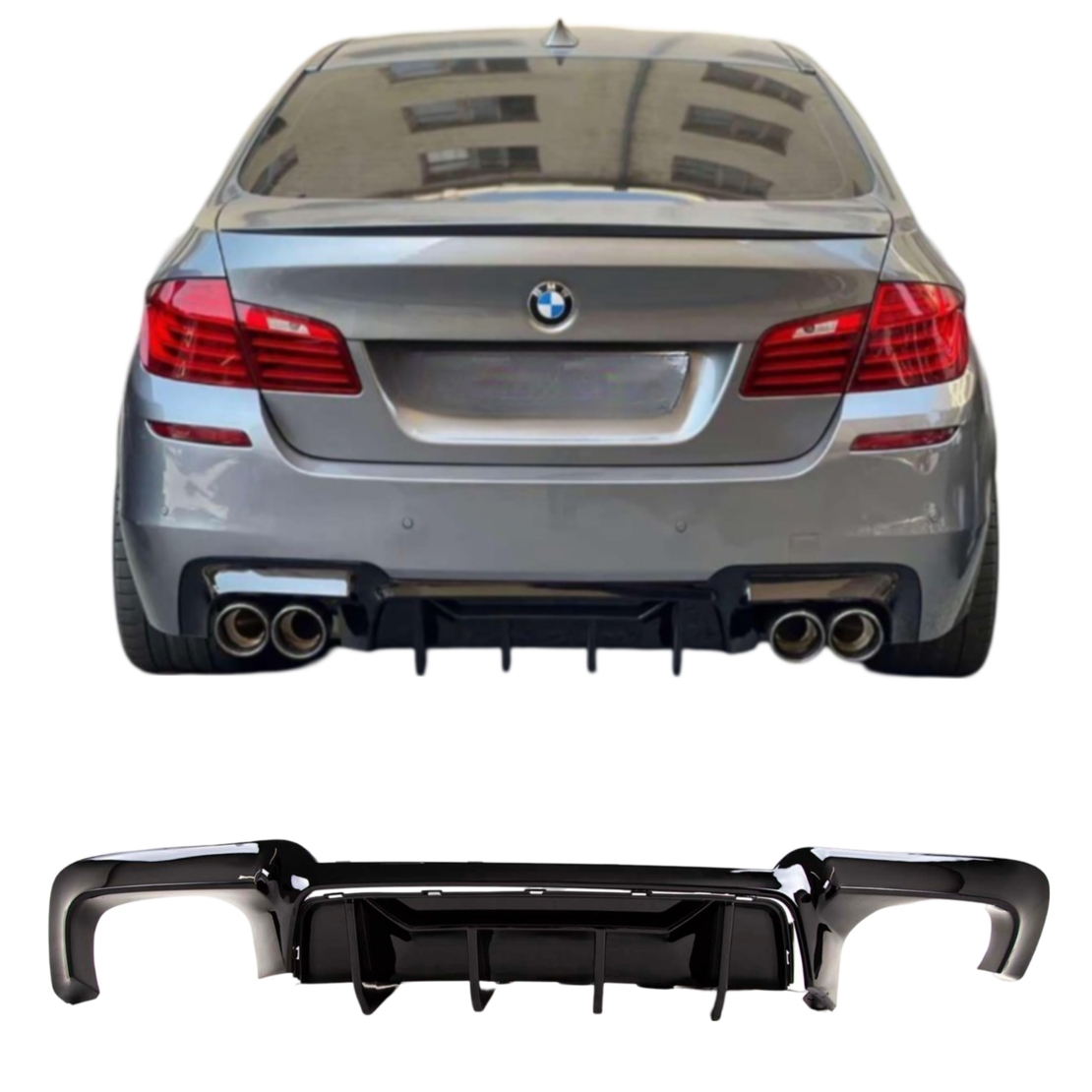 Двоен Оребрен Дифузьор за BMW E60 E61