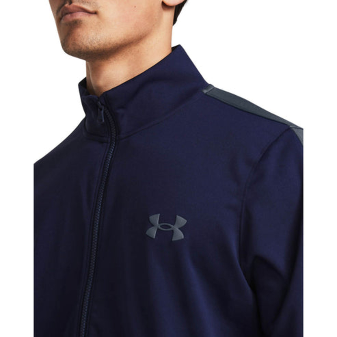 Мъжки анцуг UA KNIT TRACK SUIT midnight navy gray man