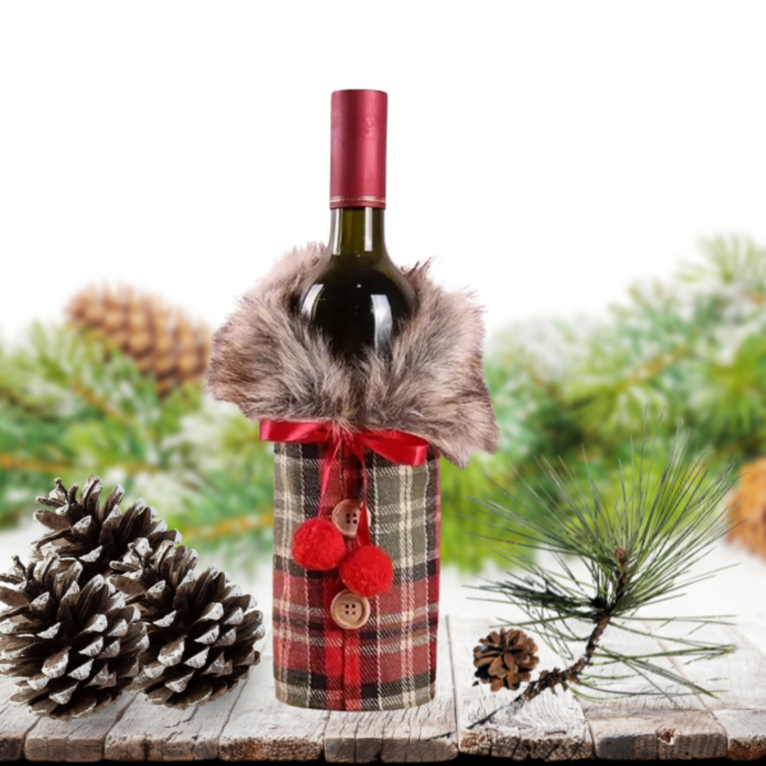 Коледно палтенце за винени бутилки