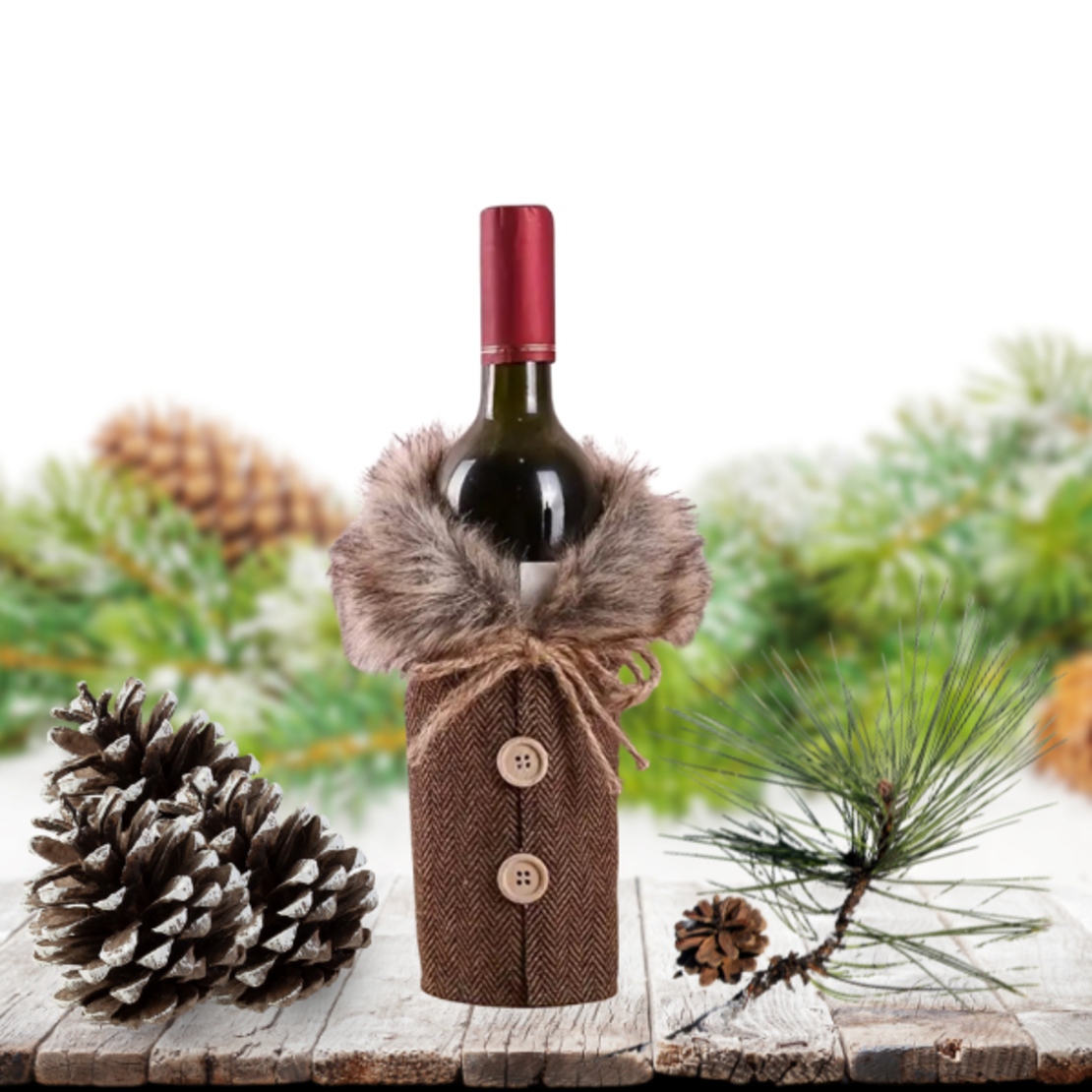 Коледно палтенце  за винени бутилки