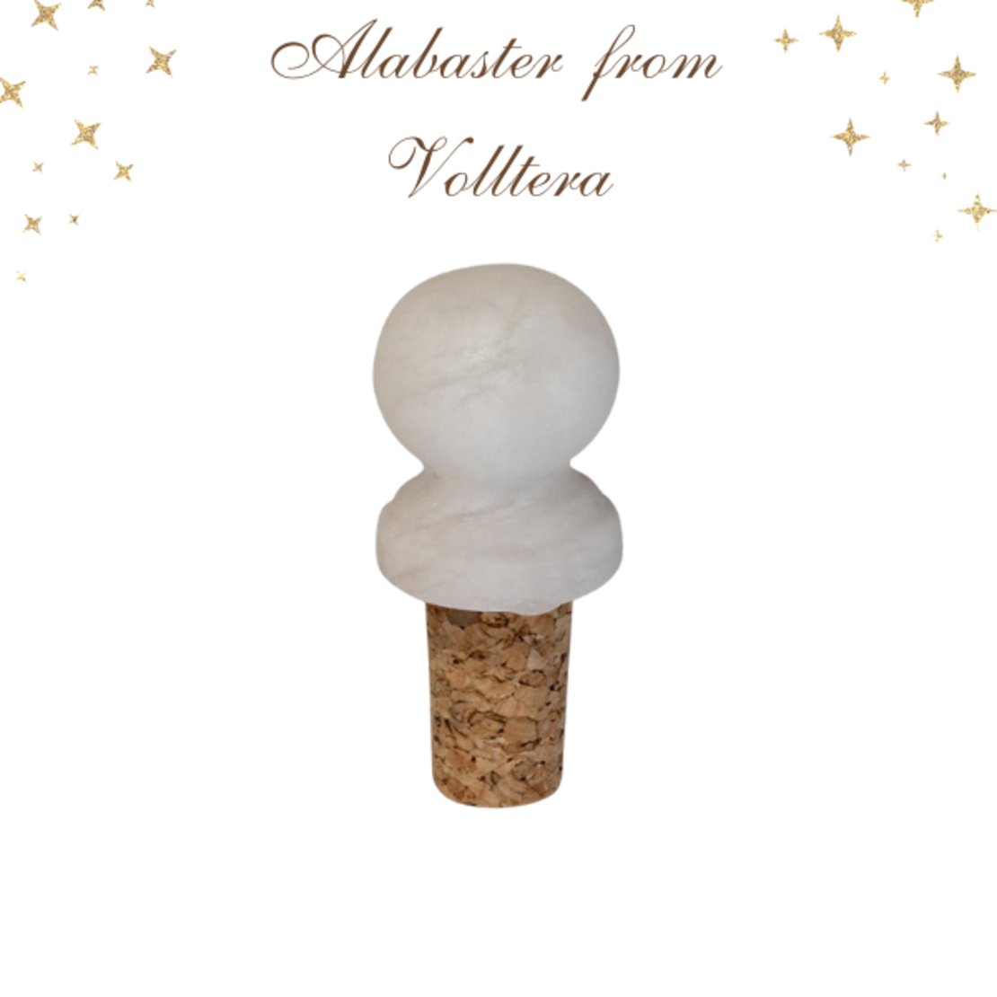 Тапа  за вино бутилка  от алабастър от Волтера