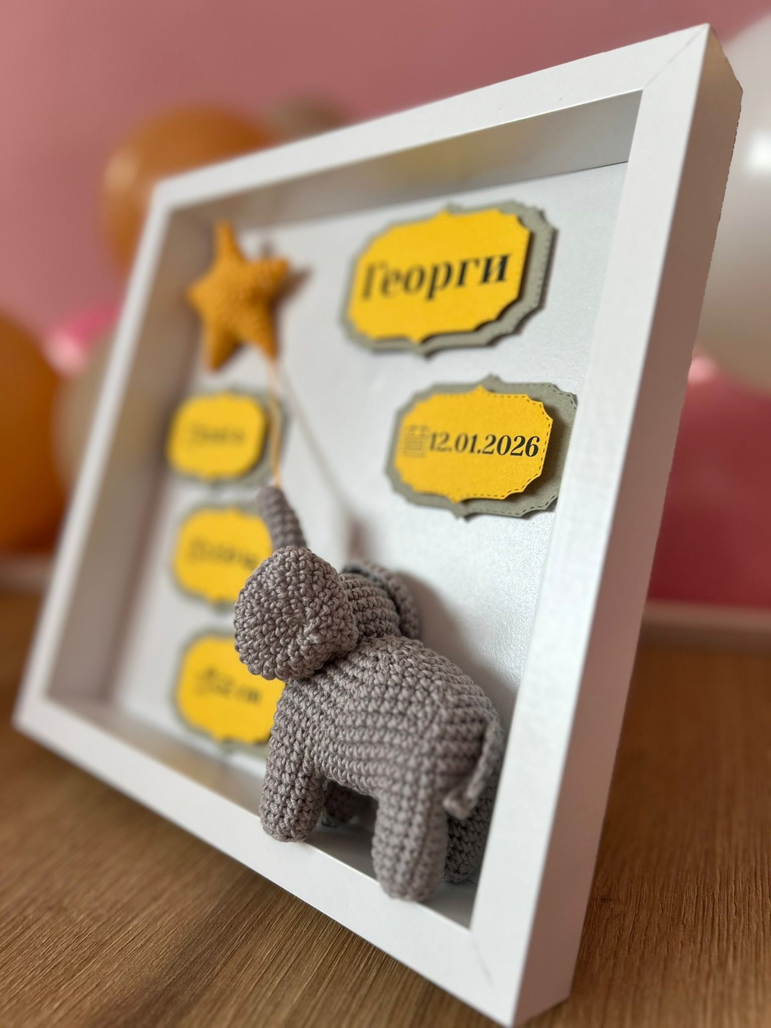 Бебешка визитка 3D слонче