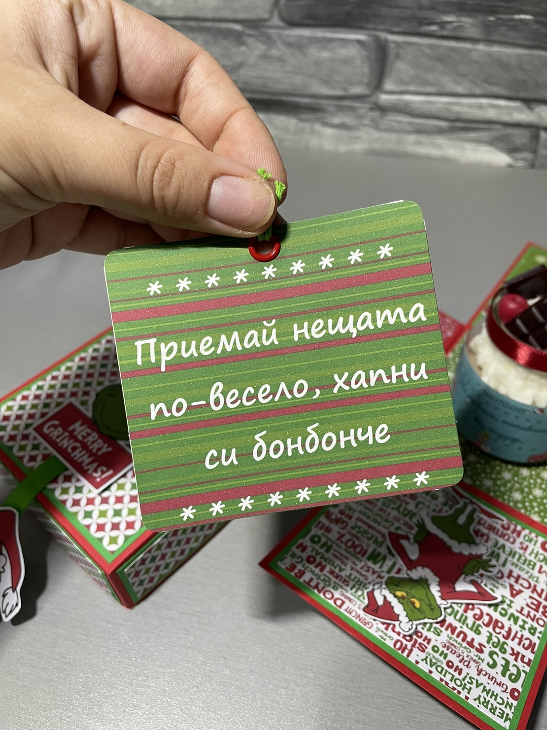 Коледна експлодираща кутия със свещ - Гринч