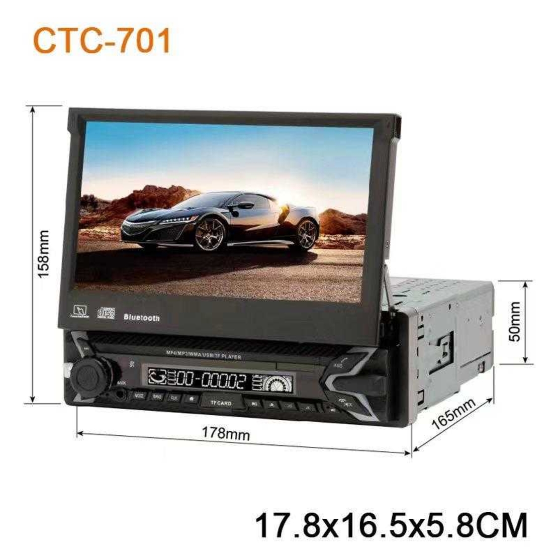 1DIN автомобилна аудио система с екран - 7'' - CTC-701 - Android - 1+32G - 003522