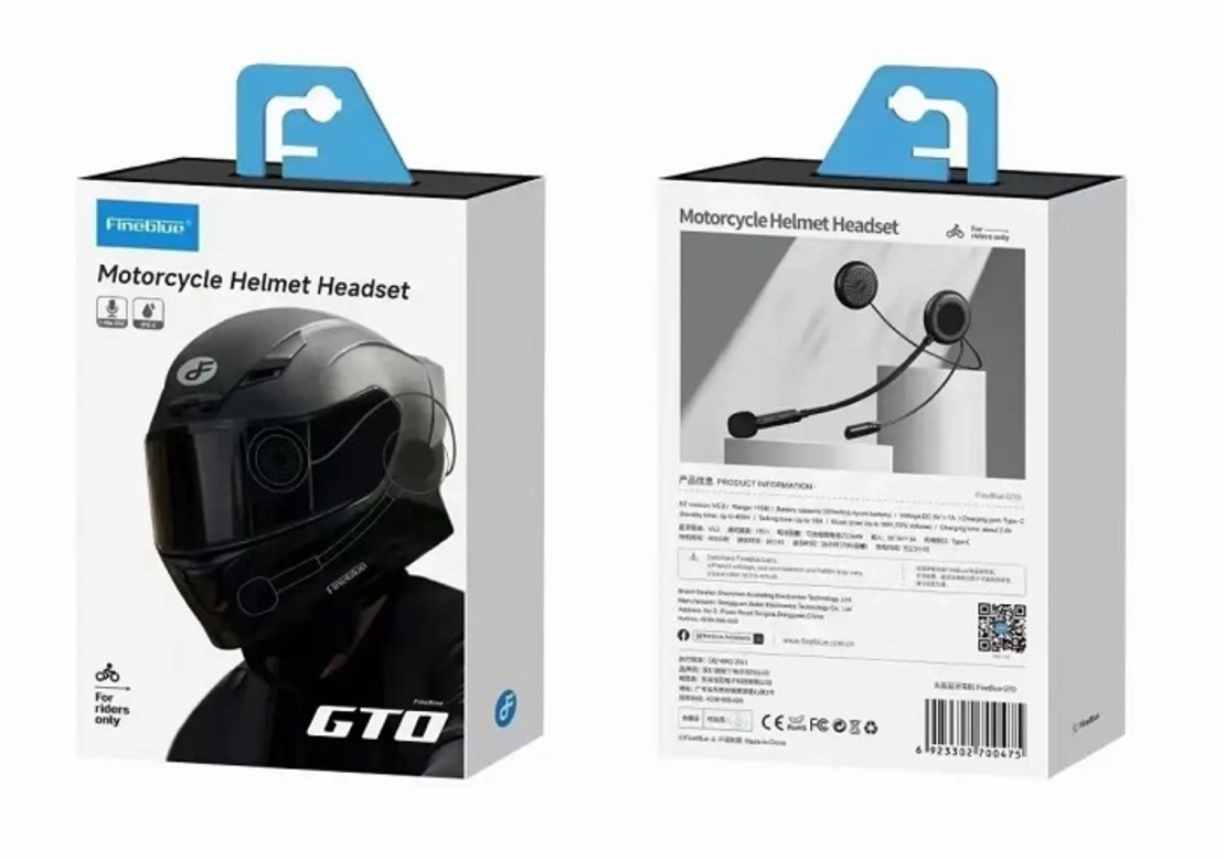 Интерком за мотоциклетна каска с Bluetooth - GT0 - FineBlue - 700475